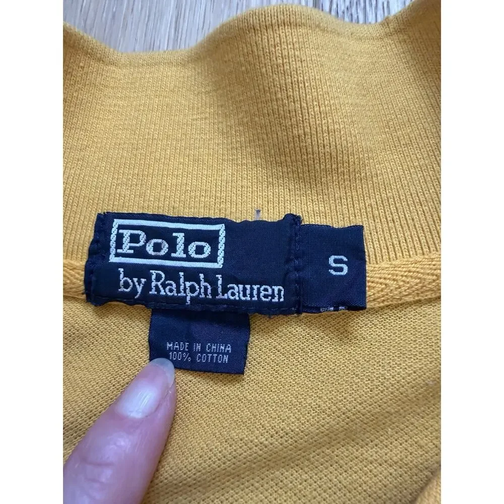 Polo Ralph Lauren Men’s Small Yellow Short Sleeve Cotton Polo Shirt Blue Pony